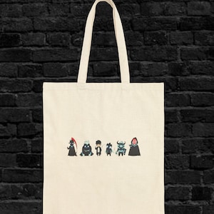 Solo Leveling Chibi Tote Bag, gifts for her, solo leveling merch, anime tote bag, jinwoo sung tote bag, anime gifts, igris, iron, tusk, tank