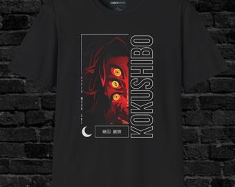 Kokushibo Dämonentöter Grafik-T-Shirt, Geschenke für ihn, Geschenke für sie, Dämonentöter Merch, Obermond eins, Anime-T-Shirts, Anime-T-Shirts, Anime-Geschenke