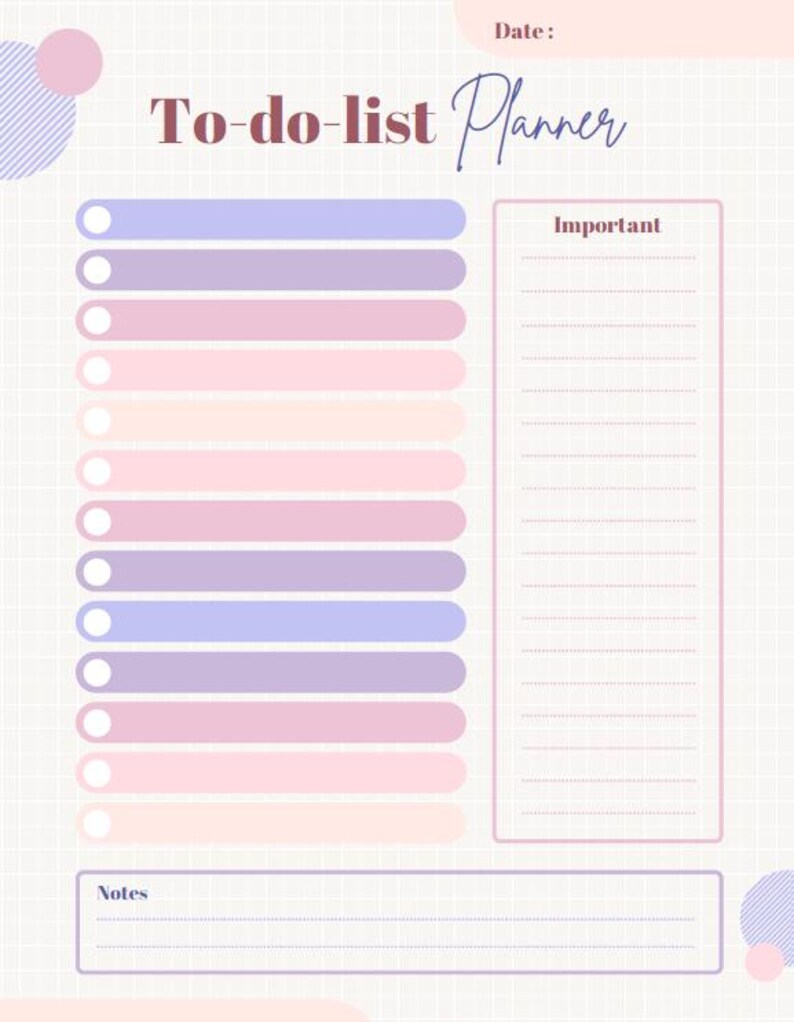 Printable To‑do List Planner PDF – Daily Task List With Important ...