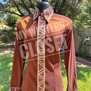 Orange Western pleasure Horse Show Shirt, Horsemanship, Women Rail Jacket, Western Show shirt