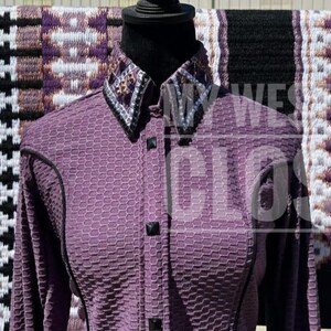 Purple Western Show Shirt with Matching Pad: Preciosa Crystals image 2