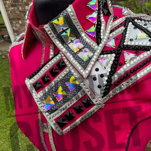 Hot Pink Western pleasure Horse Show Shirt, Horsemanship, Women Rail Jacket, Western Show shirt