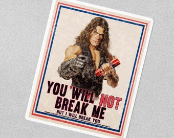 Carl You Will Not Break Me Vintage Poster Dungeon Crawler Carl Vinyl Sticker
