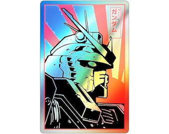 Autocollant holographique Gundam Rising Sun de 3 po.