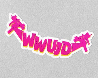 WWUJD  What Would Uzi Jesus Do, Dungeon Crawler Carl Vinyl Sticker
