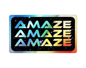 Pegatina holográfica del proyecto Ave María Amaze