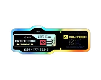 Pegatina holográfica CyberPunk Militech