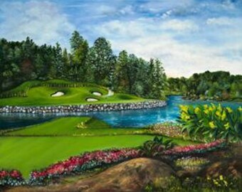 13ème à Northstone Limited Edition Giclee commémorative Golf peinture