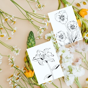 Floral Hand-Drawn Wall Line Art (Not A Digital Print)