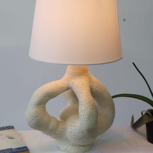 Soft Terrain – Sculptural Ceramic Lamp with Volcanic Texture