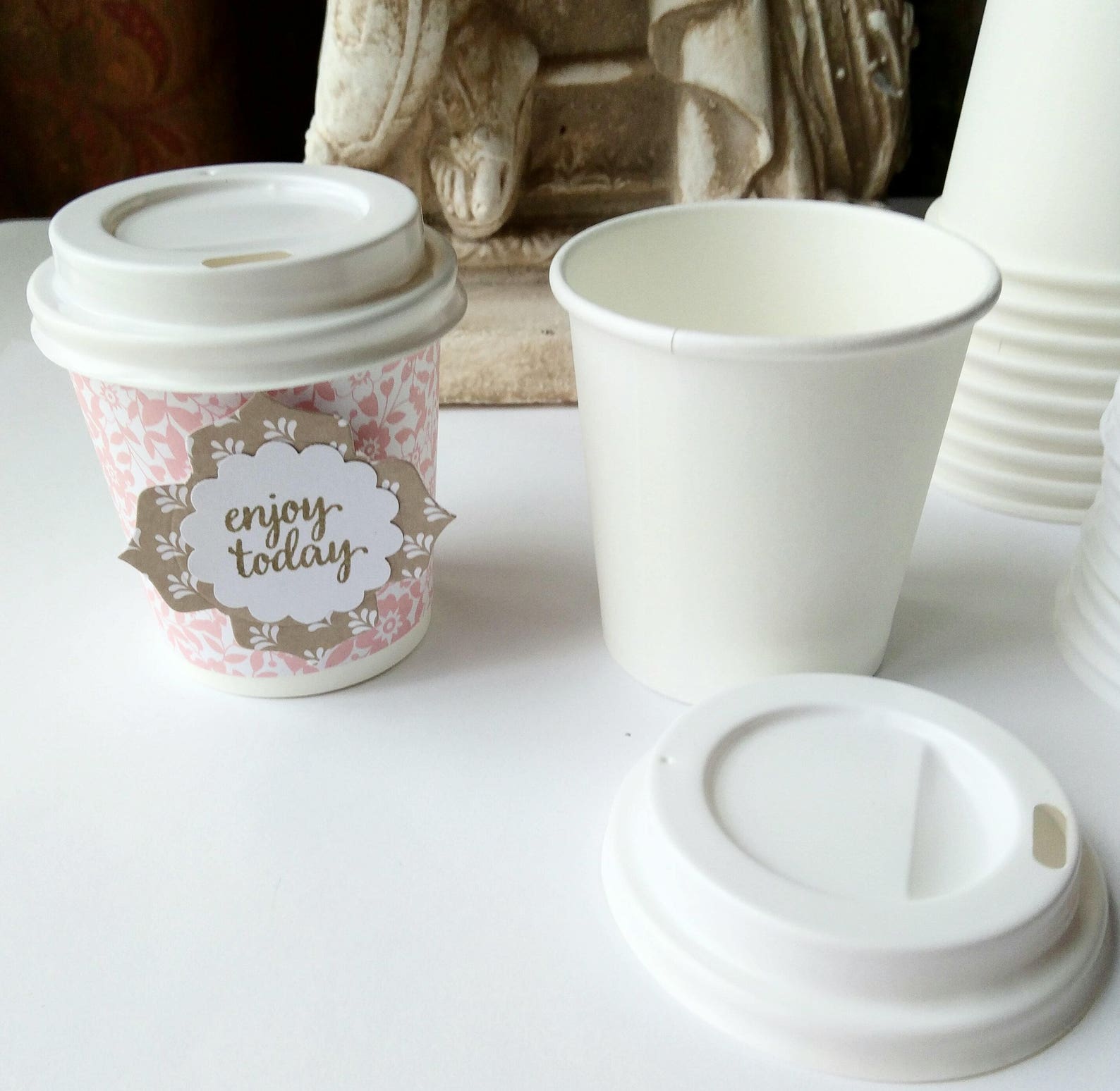 Set of TEN Mini Coffee Cups WITH Lids Make Adorable Gifts Etsy