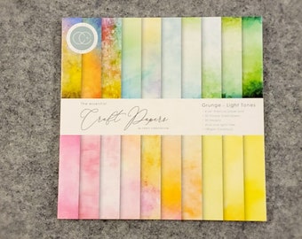 Grunge Light Tones PAPER PAD by Craft Consortium The Essential Craft Papers (double sided) 6 x 6 inch pad