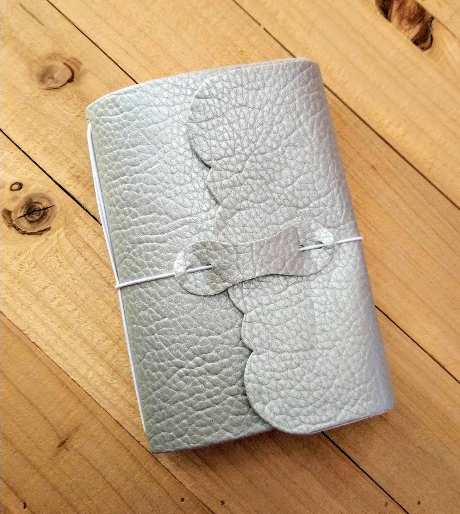 Handmade Faux Leather Journal Planner Book Silver Pocket Etsy