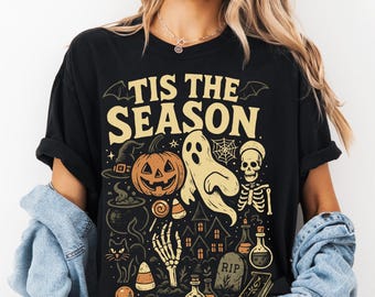 Tis The Season Halloween Comfort Colors T-Shirt: Spooky Fall Tee