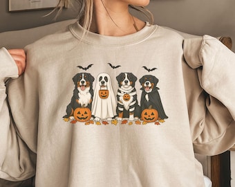 Bernese Mountain Dog Halloween Sweatshirt: Dog Lover Crewneck