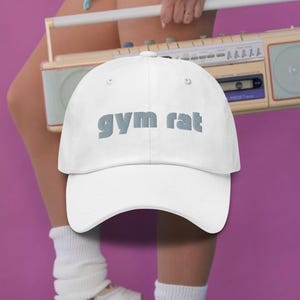 Gym Rat Dad Hat, Classic Vintage Style, Unisex Adjustable Baseball Cap, Gift for Fitness Lover