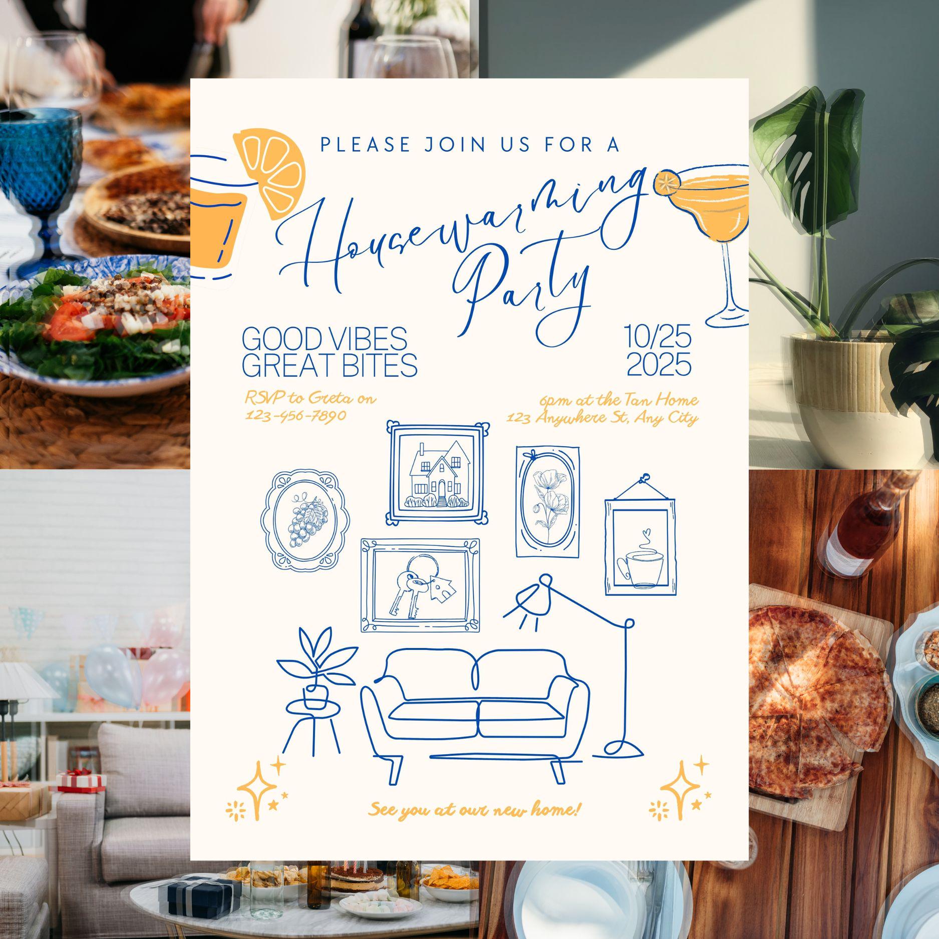 Editable Housewarming Invitation, House Warming Party Invite Template ...
