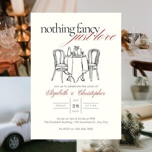 Minimalist Wedding Invitation Template: Nothing Fancy Just Love (5x7&quot; Editable Canva Download)