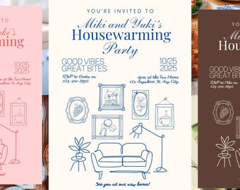 Editable Housewarming Invitation Template: Minimalist New Home Party (5x7 in, Digital Download)
