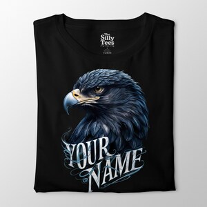 Personalized Eagle Shirt, Custom Name Bald Eagle T-Shirt, Powerful Bird Graphic Tee, Custom Gift For Men, The Silly Tees