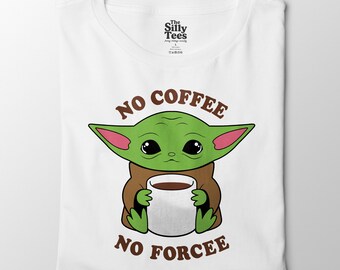 Camiseta divertida de café con un bebé extraterrestre: camiseta de ciencia ficción para amantes de la cafeína