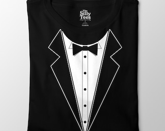 Camiseta de esmoquin divertida: camiseta de disfraz para fiesta de padrinos de boda