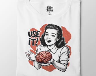 Maglietta divertente con cervello: maglietta grafica retrò per nerd