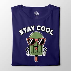 Koszulka Stay Cool Popsicle, zabawna koszulka z letnimi lodami, słodka koszulka z grafiką z kreskówek, zabawny prezent dla dzieci i dorosłych, letnia koszulka Kawaii