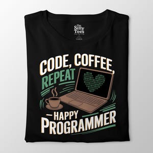 Code Coffee Repeat Shirt: Funny Programmer Gift Tee