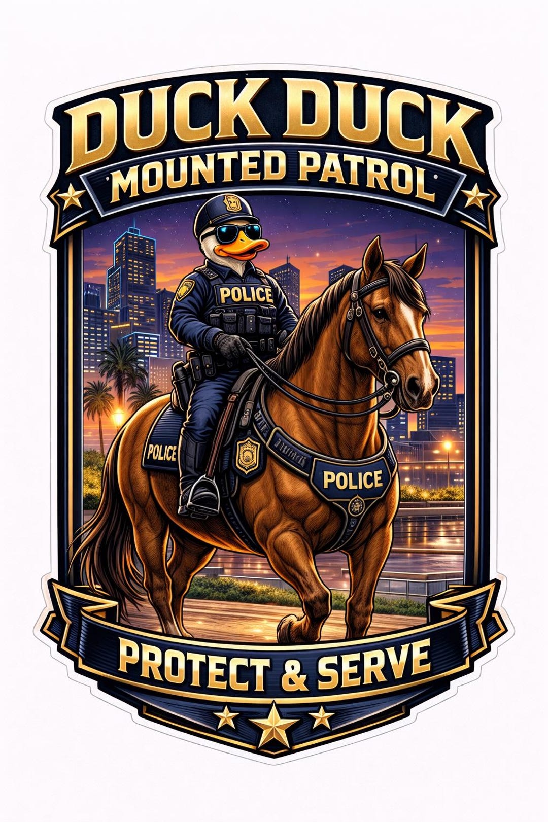 Duck Duck Police Sticker Set | Mounted Patrol, Thin Blue Line, Cop ...