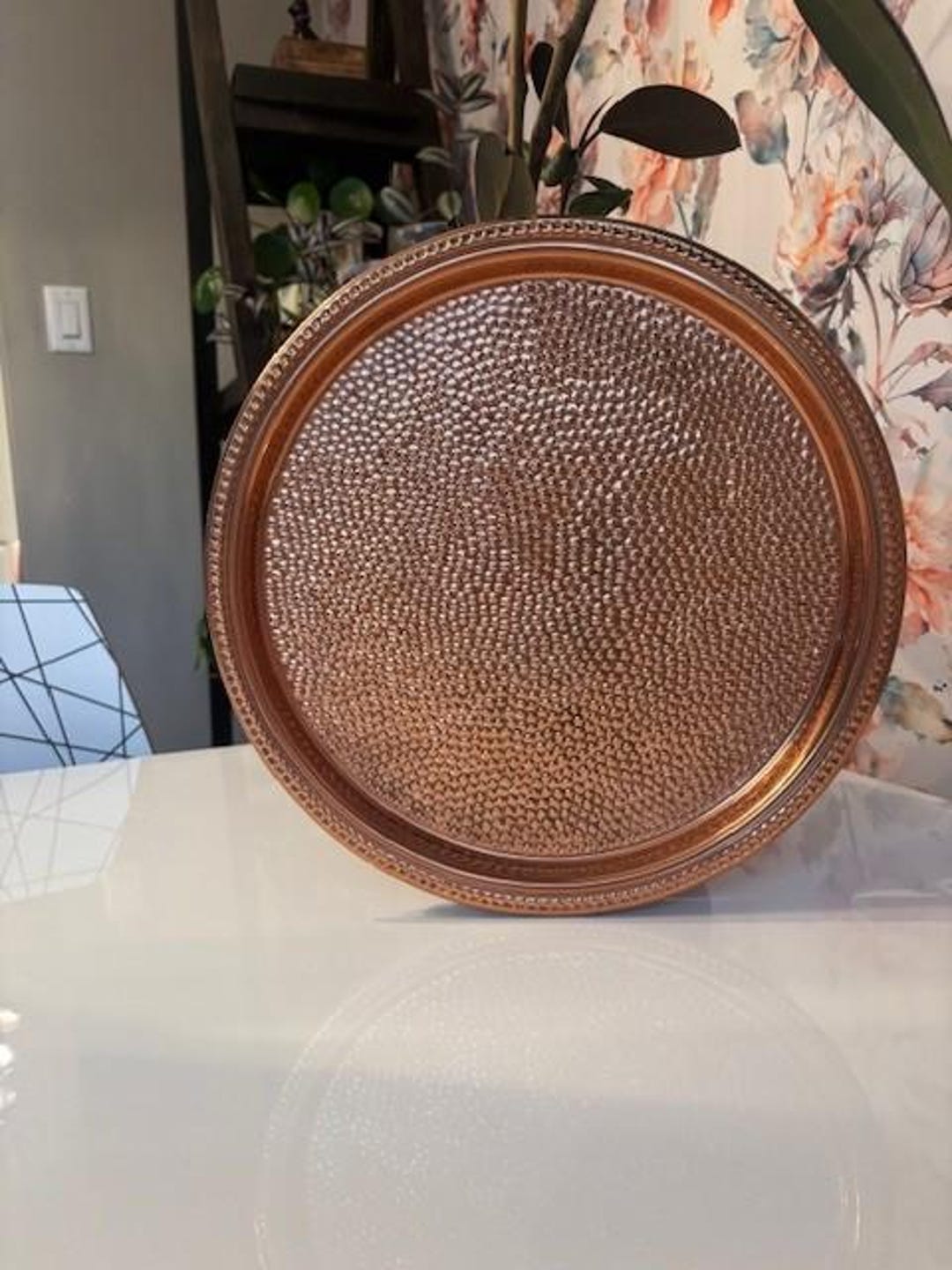 Vintage Dimpled Copper Serving Platter - Etsy