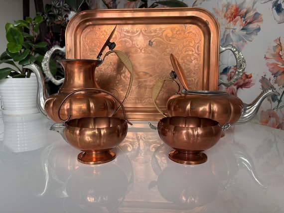 Vintage Venetian Copper Tea Set, 5 Piece Display - Etsy