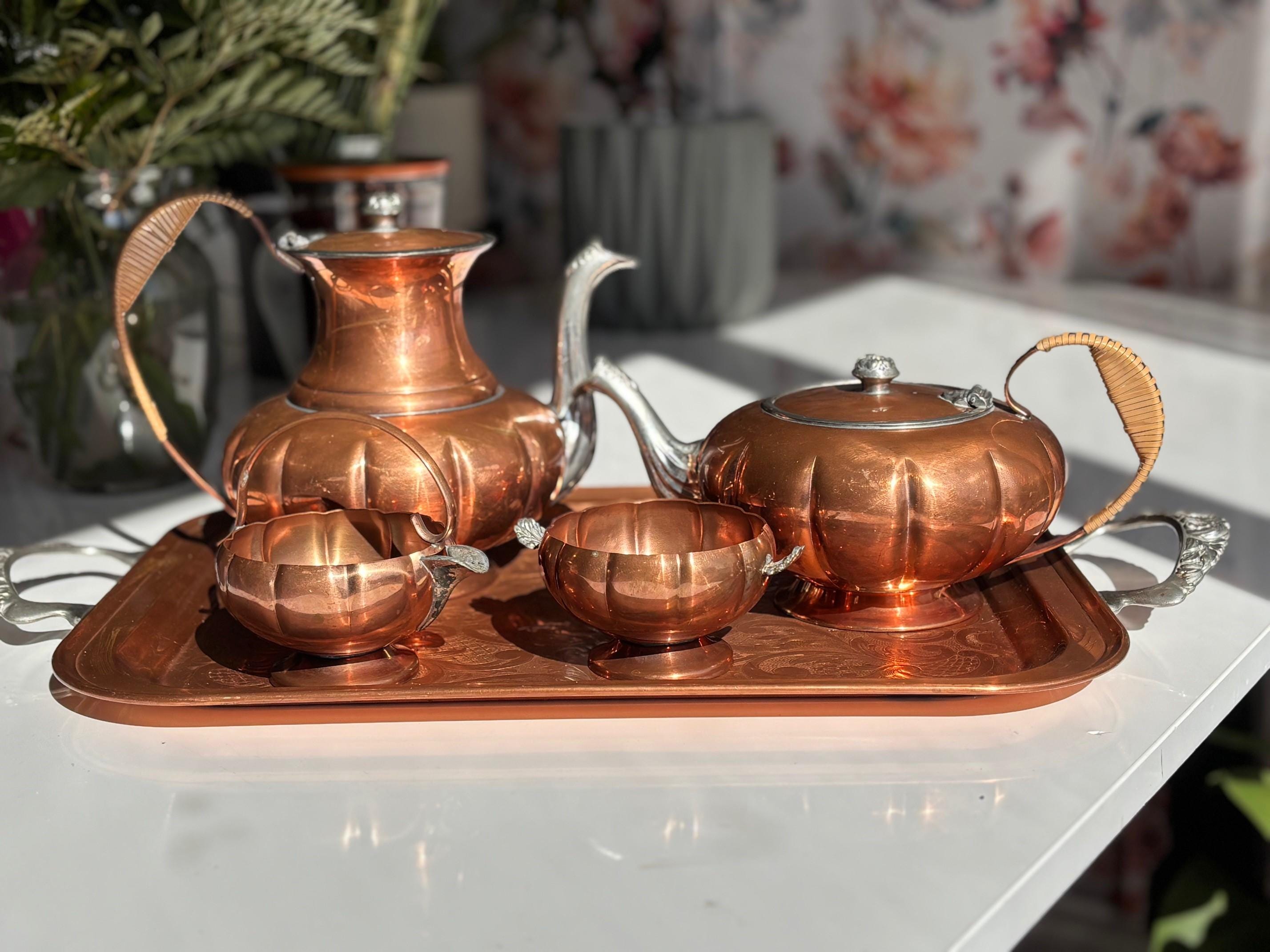 COPPER 100  WARE ３点セット Vintage Venetian Copper Tea Set, 5 Piece Display - Etsy