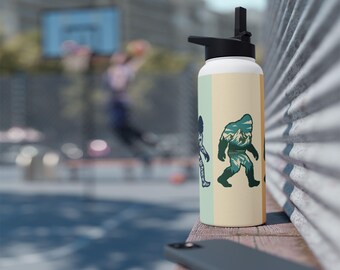 Retro Mountain Sasquatch Stainless Steel Water Bottle | Standard Lid