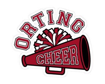 Orting Cheer Megaphone Sticker | Kiss-Cut Cheerleader Decal