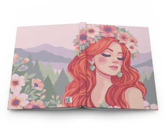 Among the Mountains Journal | Floral Crown Portrait | Pastel PNW Art Notebook