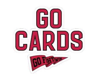 Go Cards sticker | Sports pennant logo kiss-cut sticker