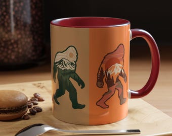 Sasquatch Mug | Pacific Northwest Bigfoot Mountain Scene | PNW Nature Coffee Mug