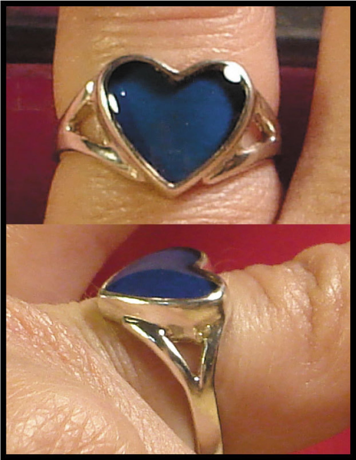 Mood Ring Sterling Silver 10MM Heart Splitband Etsy