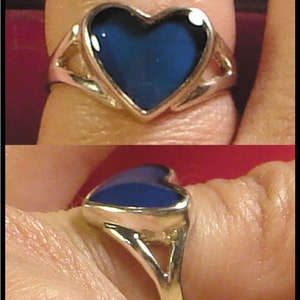 Mood Ring Sterling Silver 10MM Heart Splitband