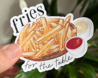 Adesivo opaco "Patatine fritte per la tavola", decalcomania in vinile illustrata