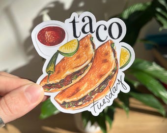Sticker mat Taco Tuesday, vinyle Fod illustré