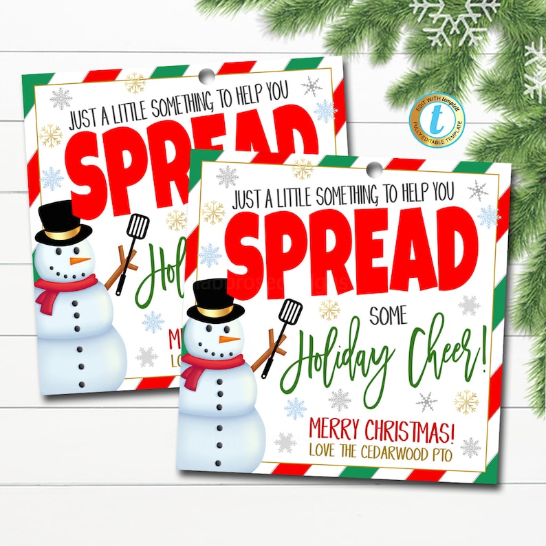 Christmas Spatula Gift Tags Spread Holiday Cheer Holiday - Etsy
