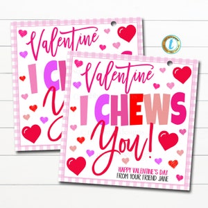Valentinstag Geschenkanhänger, ich kaut dich, Valentinstag Spielzeug, Freundschaft Kinder Kita Vorschule Klassenzimmer Schulkarte Tag Idee, bearbeitbare Vorlage