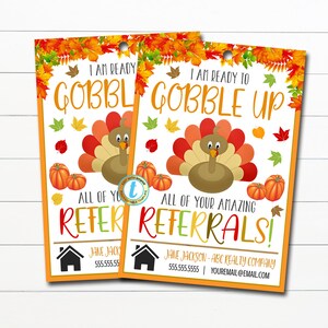 Thanksgiving Realtor Pop by Tags, Real Estate Fall Marketing Tags