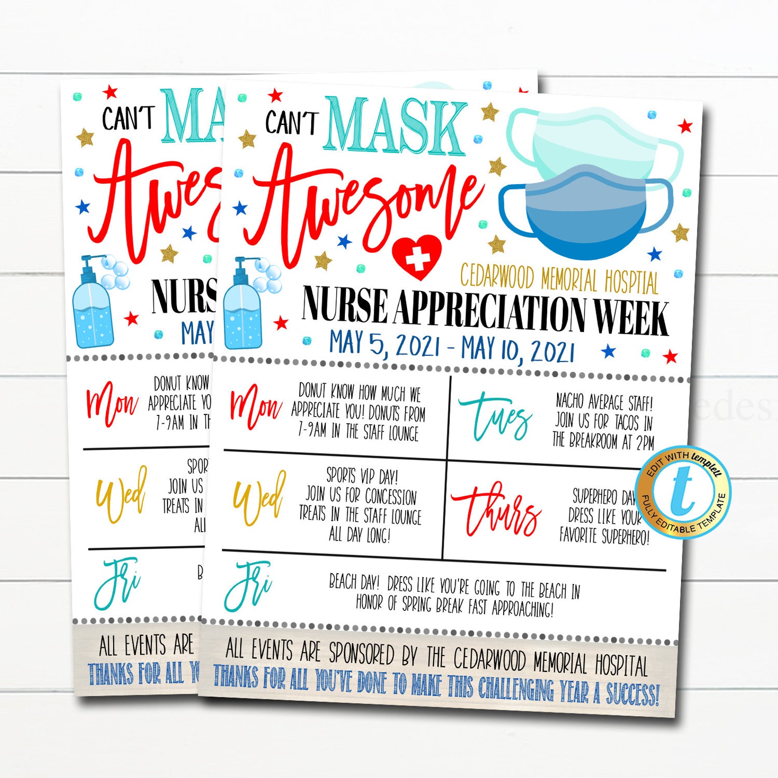 Nurse appreciation week 2021 itinerary schedule daily weekly etsy