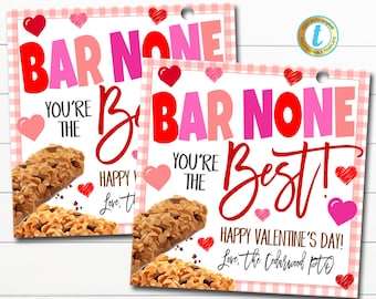 Valentine Granola Bar Geschenkanhänger, Lehrer Mitarbeiter Mitarbeiter Schule Wertschätzung Woche, Bar Keine, Sie sind der Beste, Danke Tag, bearbeitbare Vorlage