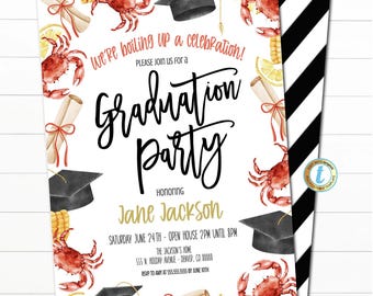 Crawfish Boil Invitation, Graduation Party Crawfish Boil invitation, Low Country Boil, Crawgrad Invite Graduating Class of 2026, EDITABLE