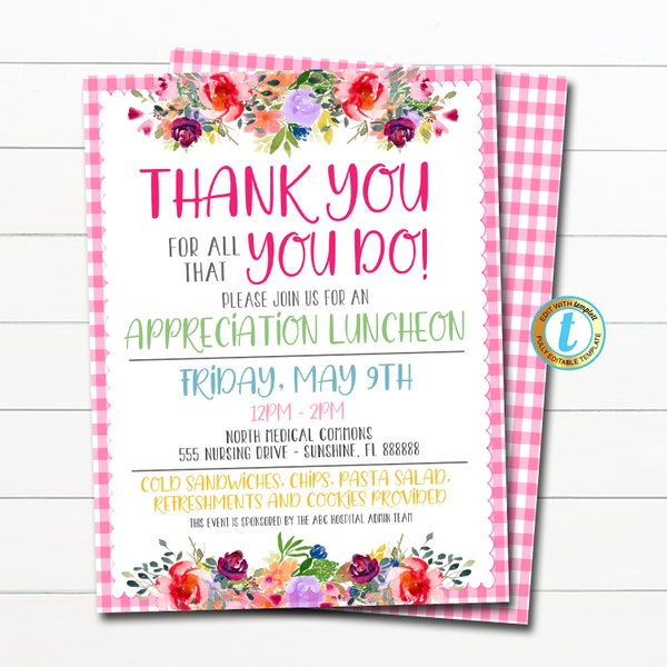 Employee Appreciation Luncheon Invite Edit - Etsy