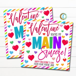 Você é meu principal Squeeze Valentine, Squishies Valentine, Squishy Toy, compota de maçã, cartão infantil para impressão em sala de aula pré-escolar, modelo editável